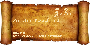 Zeisler Kocsárd névjegykártya